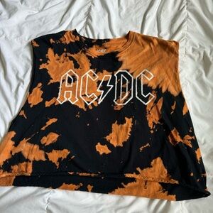 AC/DC cropped muscle tee